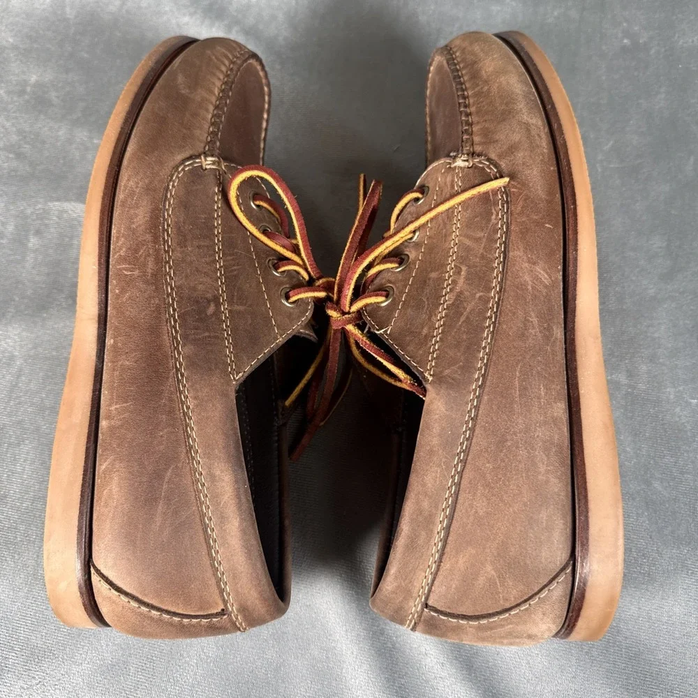 L.L.Bean Signature 281250 Blucher Boat Shoes Handsewn Leather Moccasins Mens 9.5